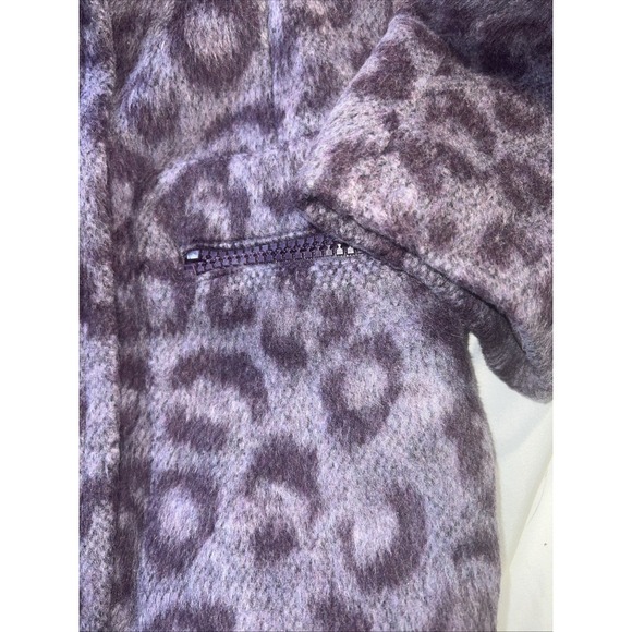 Kate Spade  Womens Sz 12 new York Purple Brushed Leopard Peacoat Coat Soft 226 - Picture 5 of 13